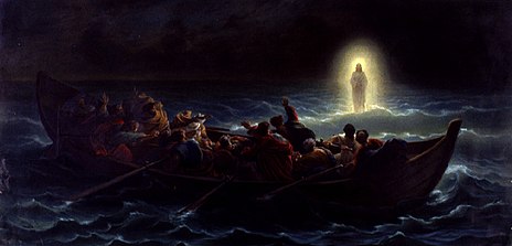 Gesù camminò sull'acqua del Lago di Tiberiade Opera di Amédéé Varin