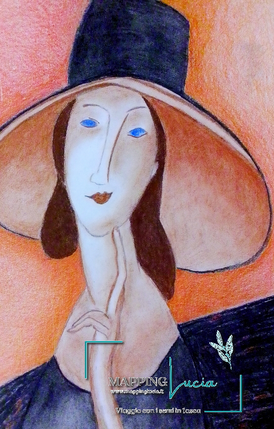 Modigliani-Jeanne-Hebuterne-disegno-di-emanuela-gizzi-intero